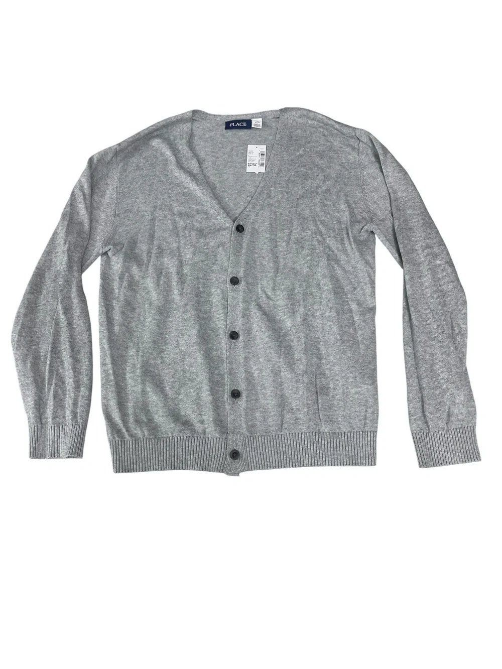 The Children's Place Light Gray V-Neck Button Cardigan Sweater